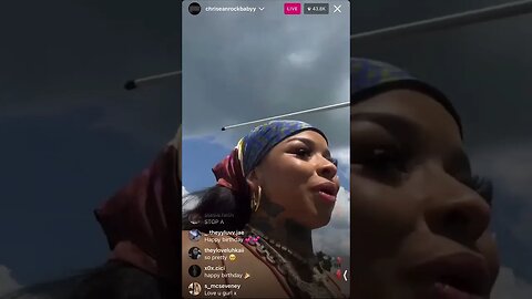 Chrisean Rock Back Outside On A Boat In Miami Having A Blast For Her birthday on IG Live (13/03/23)