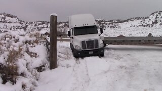 Jackknifed Truck