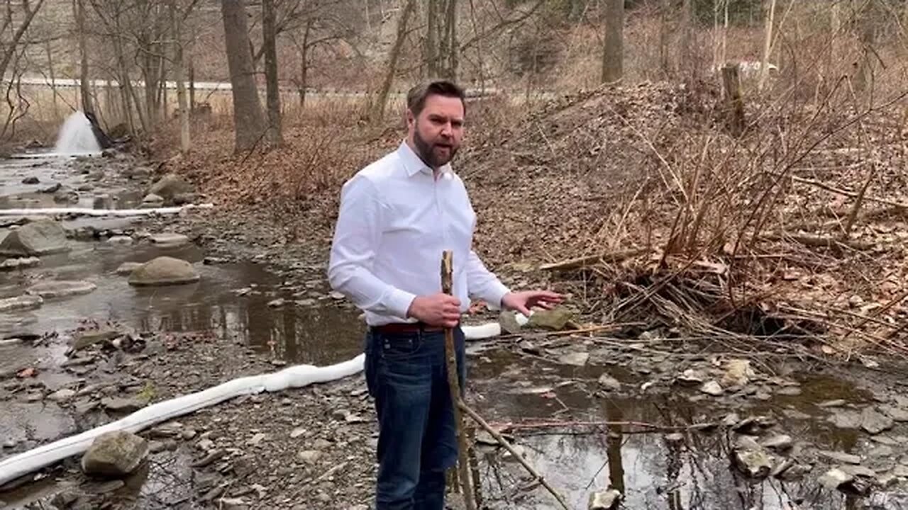 JD Vance: Contaminated Creek Near Toxic Train Derailment