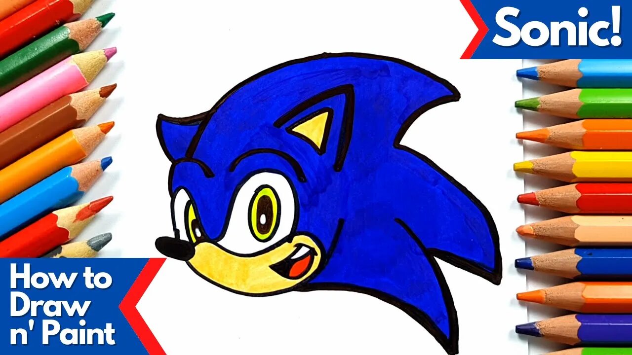 How to Draw and Paint Sonic's Face