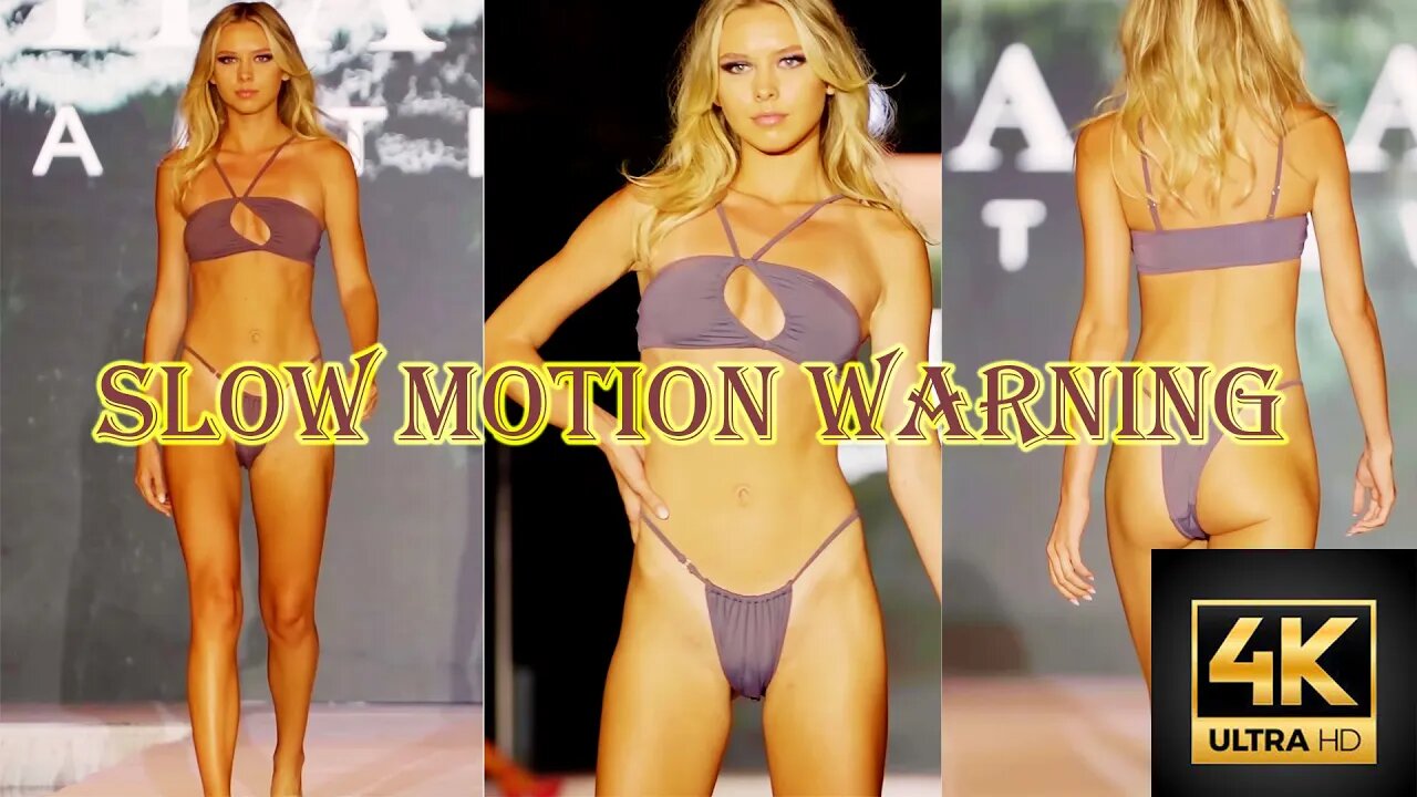 Emmaly Huso Wallace (info/bio) - MIAMI FASHION WEEK SLOW MOTION WALK | 4K VERTICAL ULTRA HD