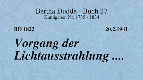 BD 1822 - VORGANG DER LICHTAUSSTRAHLUNG ....