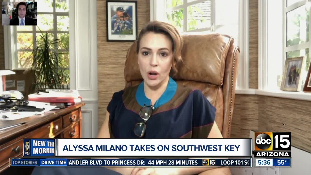 Alyssa Milano takes on Southwest Key