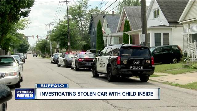 Investigating stolen car with child inside