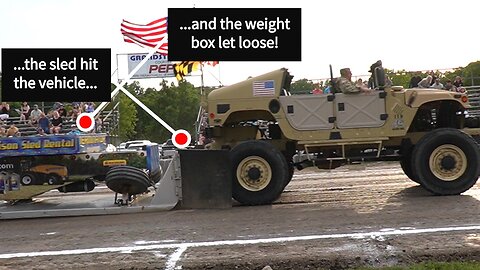 National Guard Exhibition Pull Gone Wrong FMTV Hummer