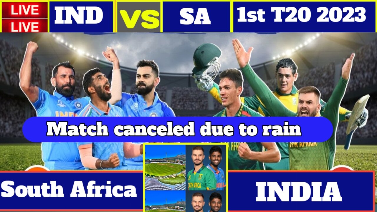 India VS South Africa 1st T20 2023-24 | Match canceled due to rain | baarish ke kaaran maich radd