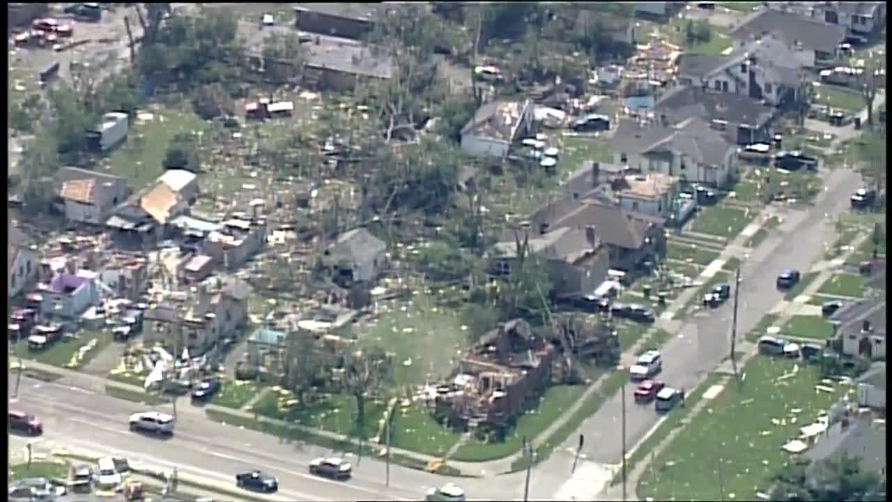 Chopper 9: Tour of storm damage in Dayton, Ohio