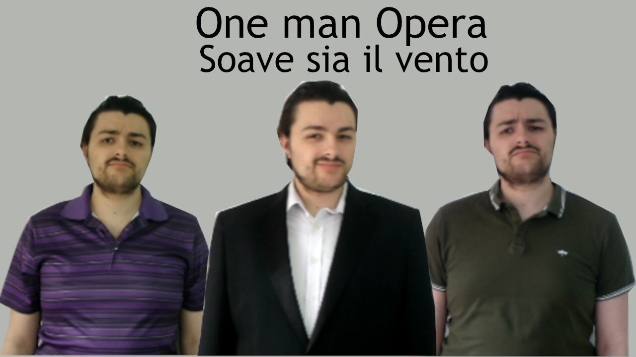 One man trio beautifully sings Mozart's opera