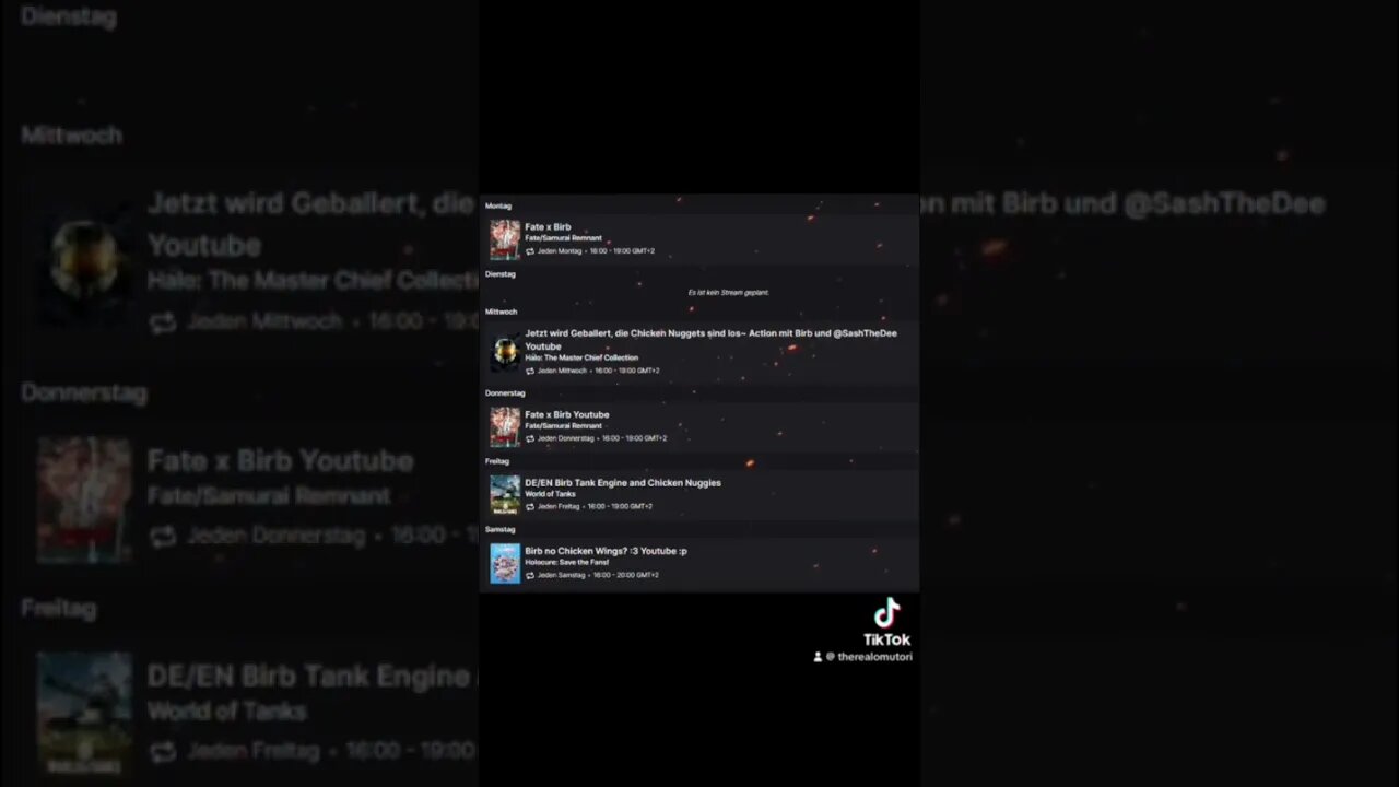 Stream Schedule :3 #clip #shorts #stream #game #birb #baka #bird #twitchDE #fun #crazy #anime