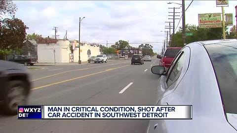 Man shot after car accident in southwest Detroit