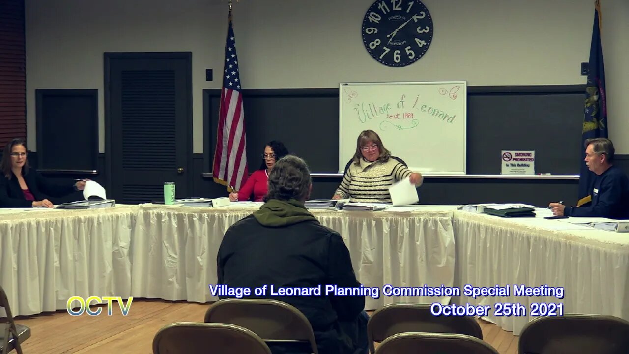 Village of Leonard Planning Commission Special Meeting October, 25th 2021