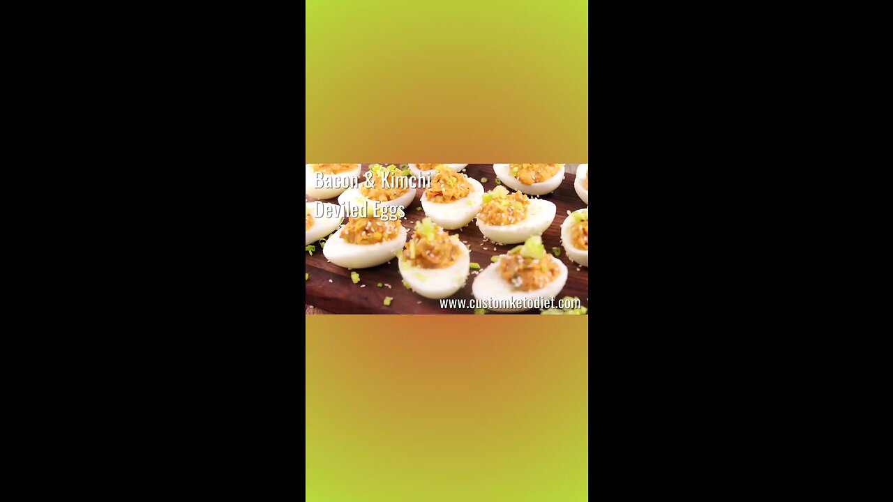 Keto Bacon and Kimchi Deviled Eggs