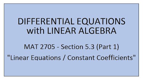 MAT 2705 - Section 5.3 (Part 1)