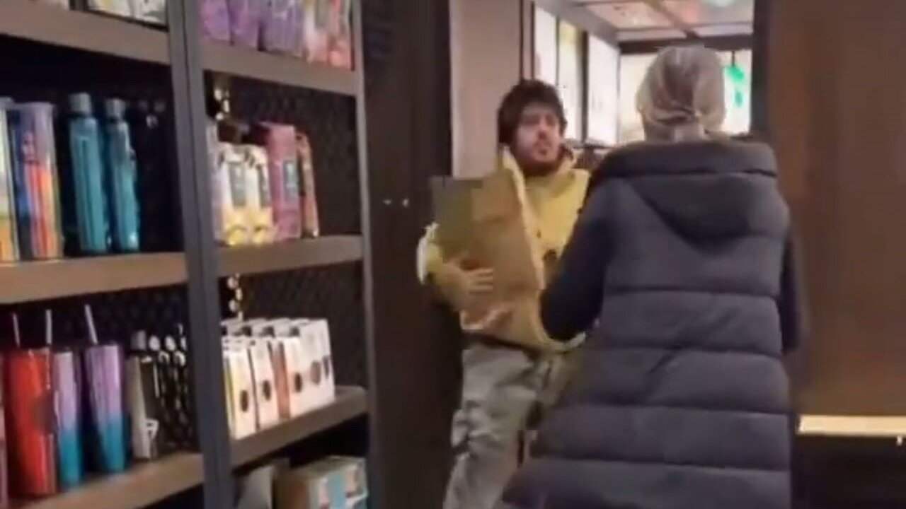 Man Jumps Counter And Steals Box Of Starbucks Stanley Cups Selling For Almost $500 Each On eBay