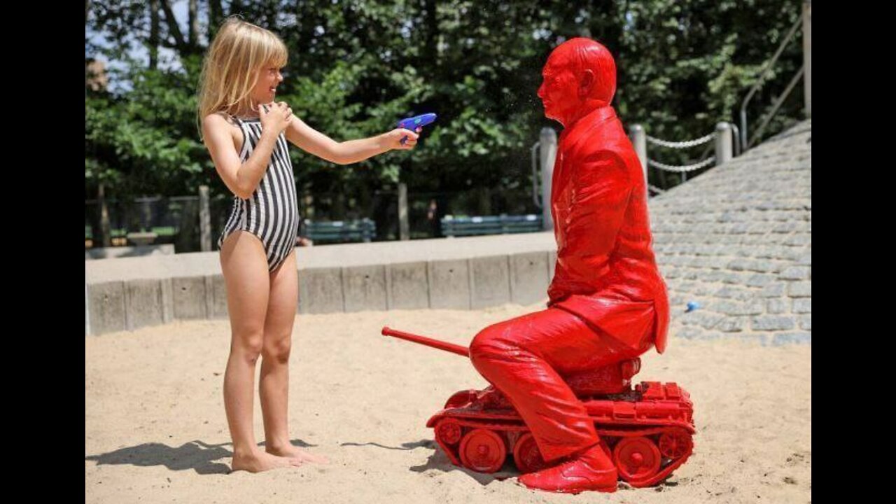 Brainwashing Technique 101: NYC kids target Putin statue at Central Park playground