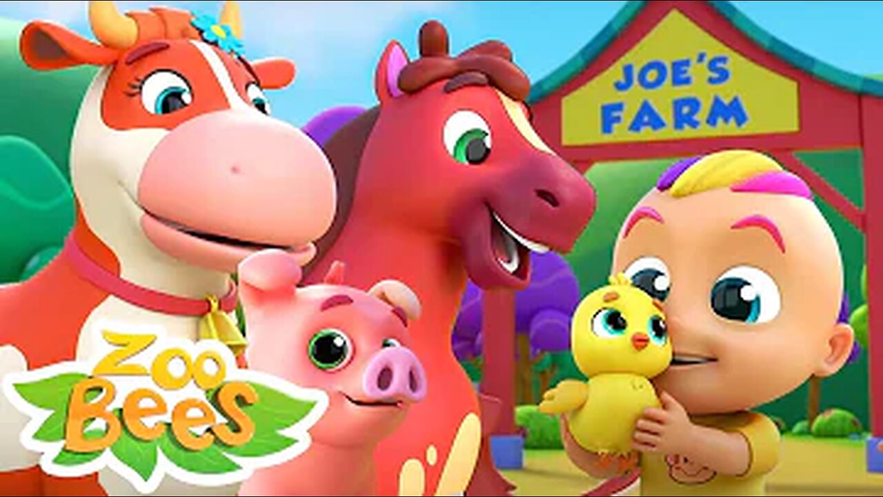 Old Farmer Joe Had A Farm | Joe's Farm Song For Kids | Nursery Rhymes and Baby Songs with Zoobees