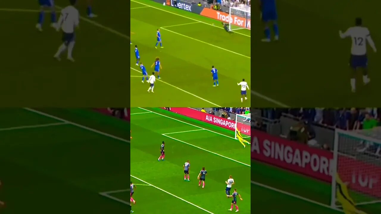 Son seeing double against Leicester 😵💫 #shorts #football #clips #shortsfeed