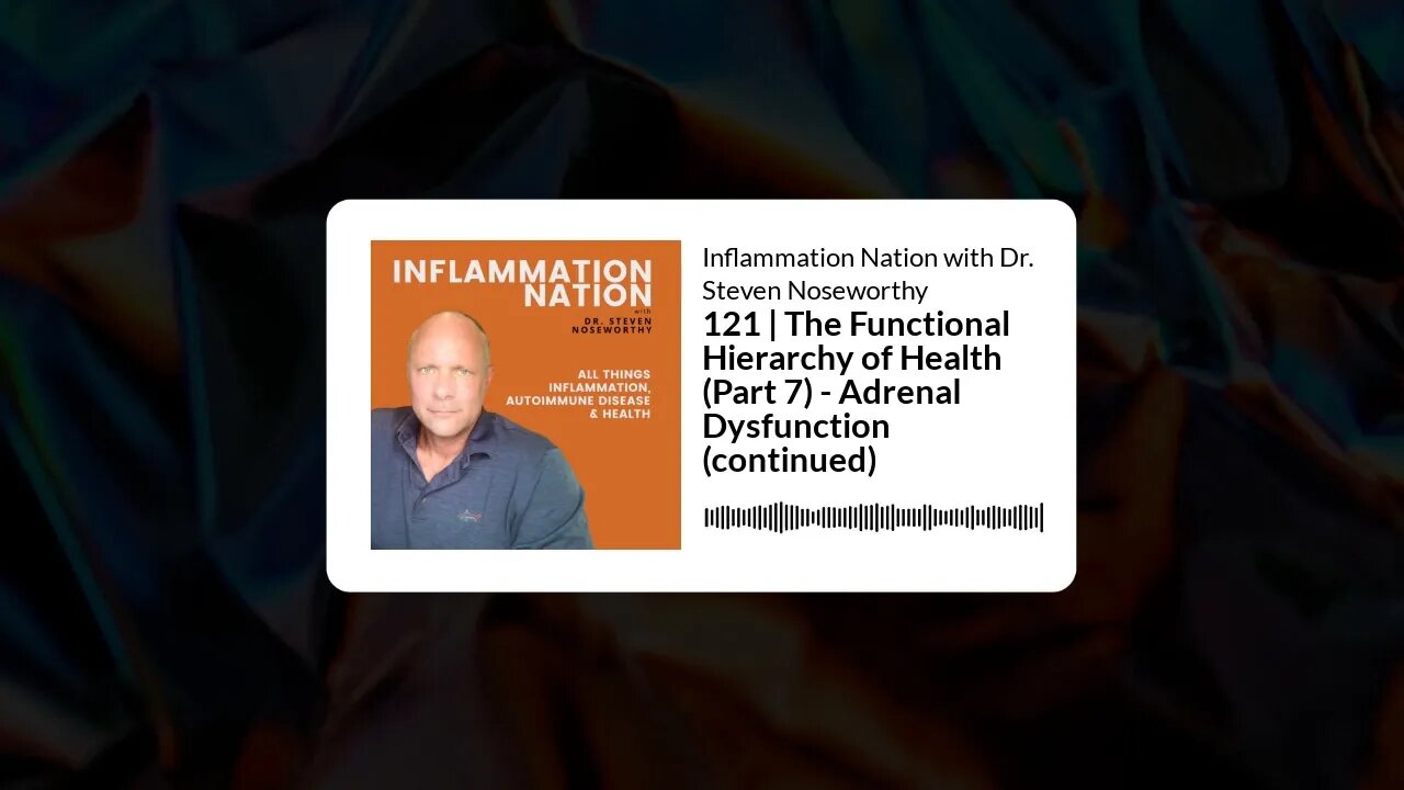 Inflammation Nation with Dr. Steven Noseworthy - 121 | The Functional Hierarchy of Health (Part...