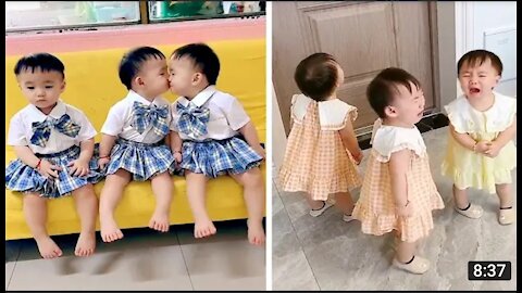 When you have THREE cute naughty kids #25 - Funny baby video - TIK TOK Compilation