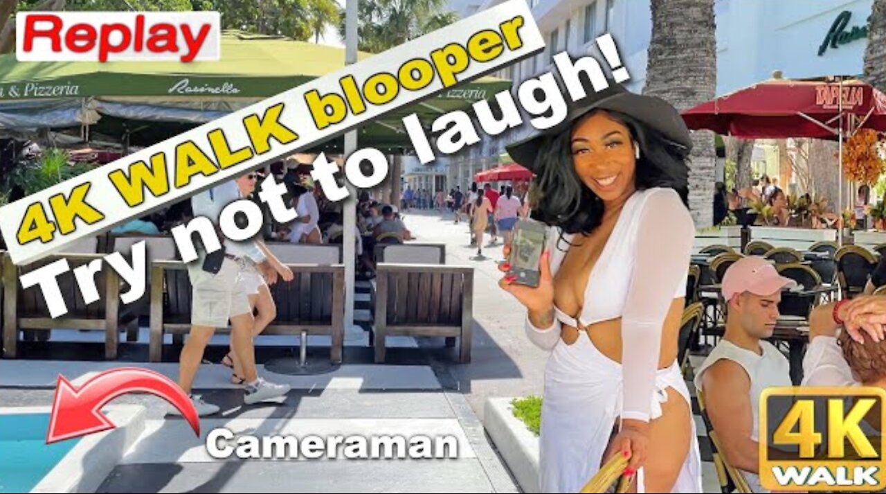 【4K】WALK Cameraman BLOOPER Try not to laugh! [ Miami Beach ]