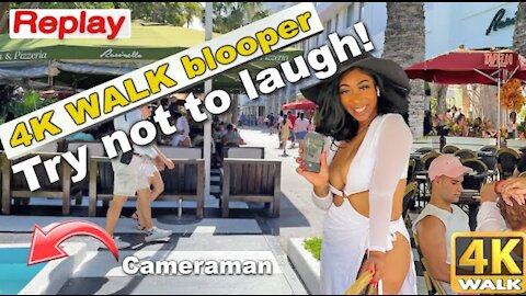 【4K】WALK Cameraman BLOOPER Try not to laugh! [ Miami Beach ]