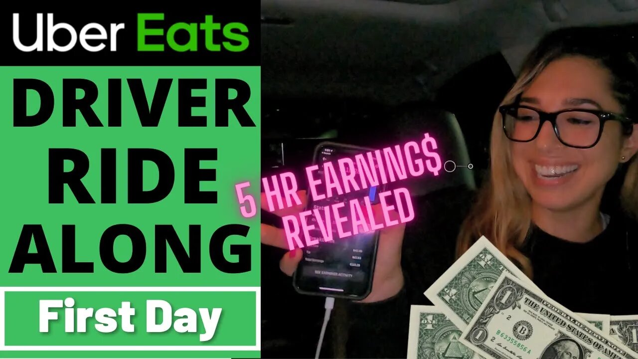 Uber Eats Driver First Day Ride Along | 5 Hour Earning$ Revealed! | Part 3