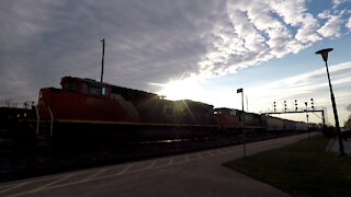 Manifest Train 282 CN 8810 & CN 5639 Locomotives East In Sarnia