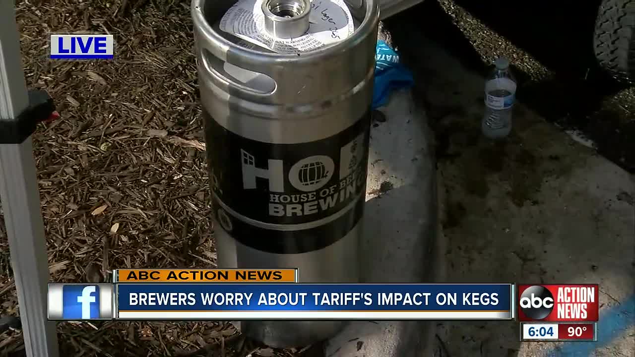 Tampa Bay area brewers concerned about rising keg prices from tariffs