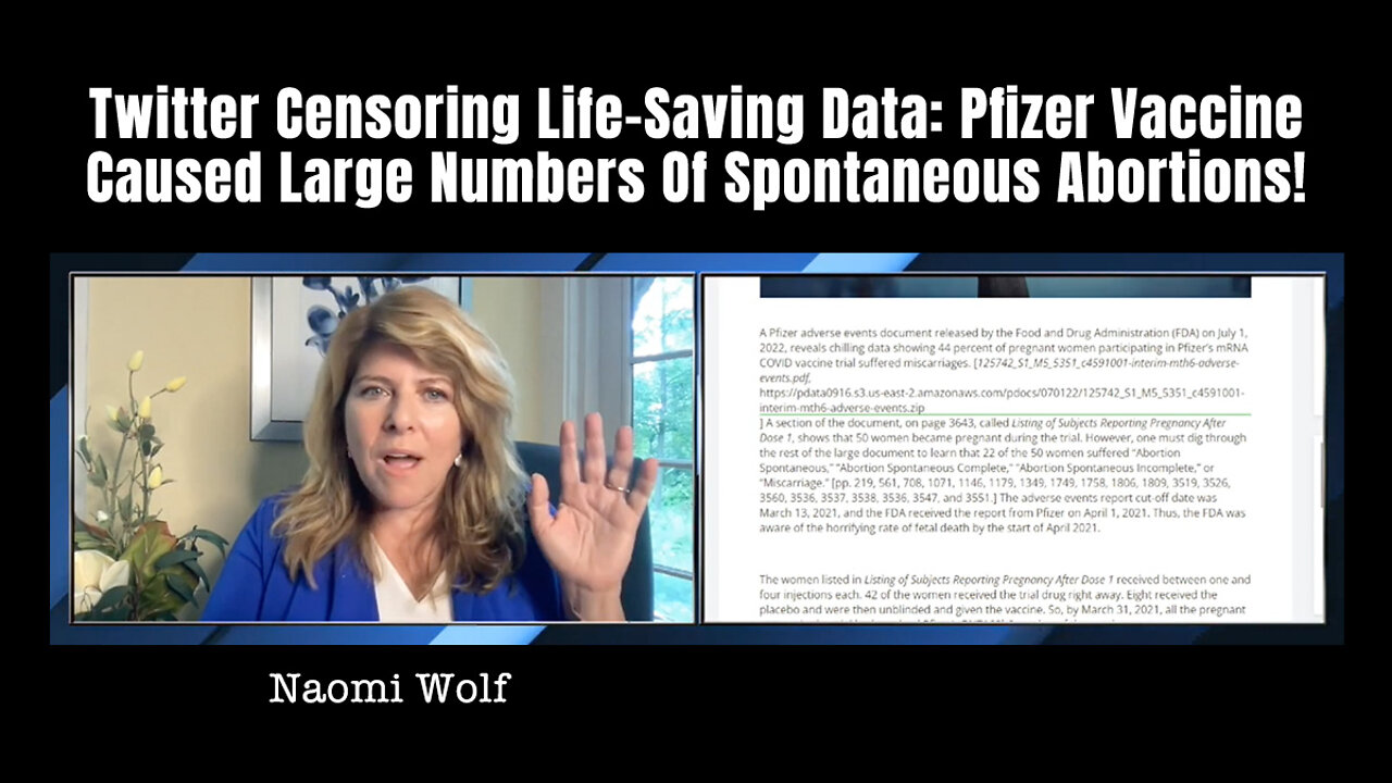 Twitter Censoring Life-Saving Data: Pfizer Vaccine Caused Large Numbers Of Spontaneous Abortions!