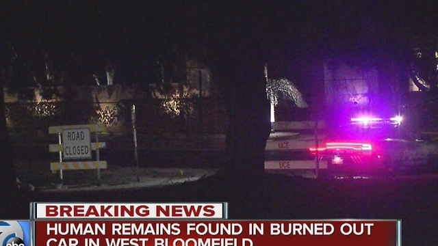 Human remains found in burned-out car in West Bloomfield