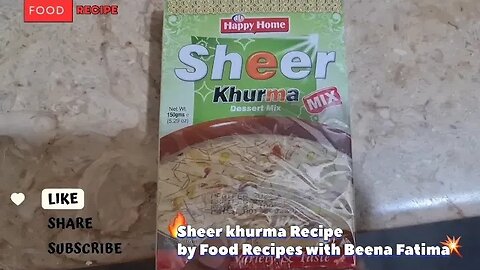 Sheer khurma Recipe by Food Recipes with Beena Fatima #reels #foodie