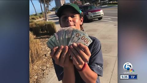 Teenager finds $1,500 in cash on Juno Beach, turns it in to police