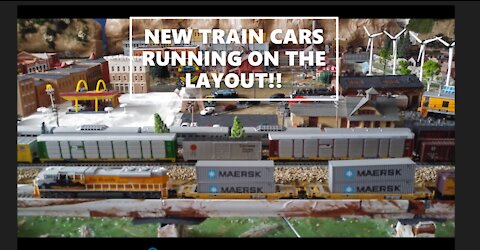 NEW TRAIN CARS RUNNING ON MY LAYOUT