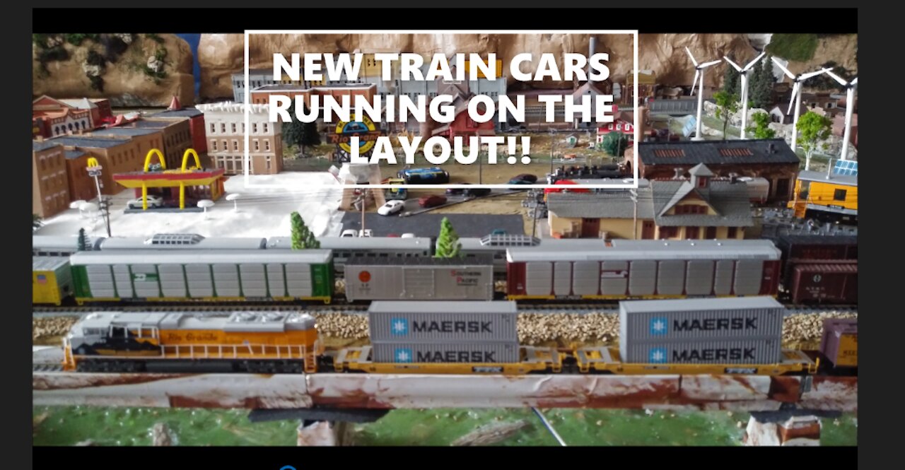 NEW TRAIN CARS RUNNING ON MY LAYOUT