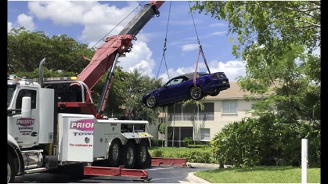 Palm Beach County firefighter rescues woman, dog after car crashes into Wellington lake