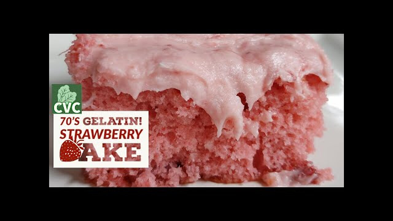 70's Strawberry Gelatin Cake - Cake Mix Recipes