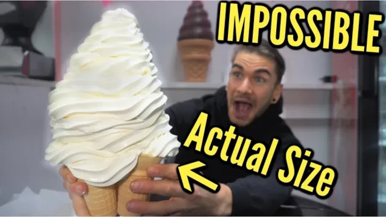 WORLDS BIGGEST ICE CREAM CONE CHALLENGE (40 Normal Cones) | Extreme Brain Freeze | Frozen Custard