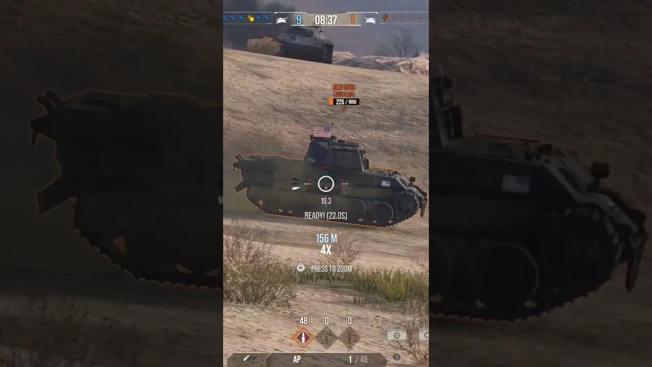 World of Tanks: Last enemy and waiting for my reload. lol