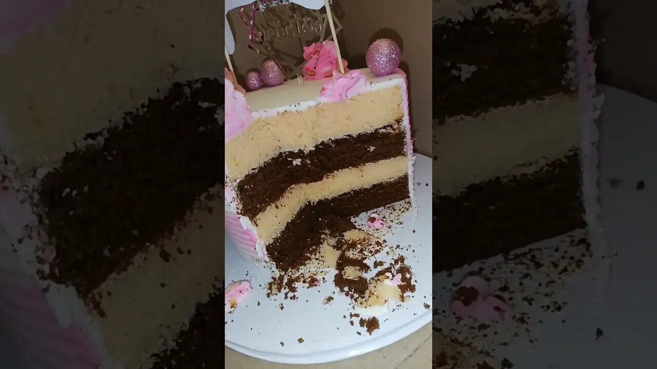 The best layered cake, chocolate vs vannila #shortvideo