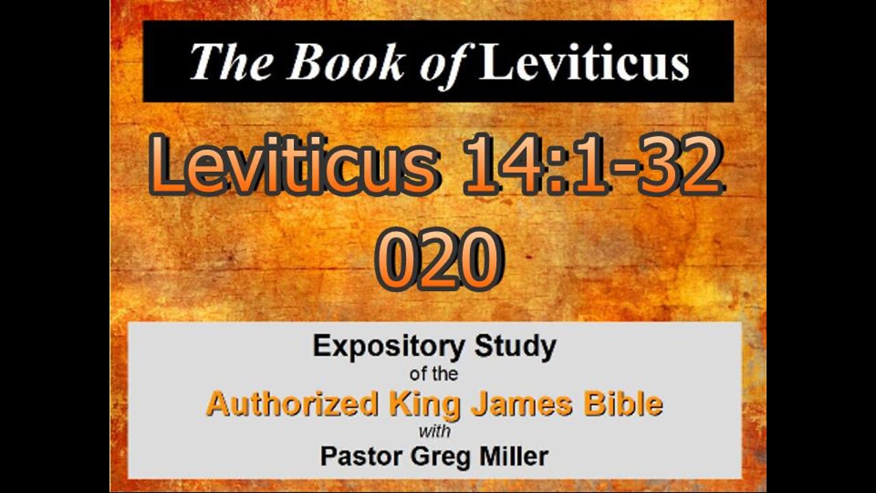 020 Leviticus 14:1-32 (Leviticus Studies)