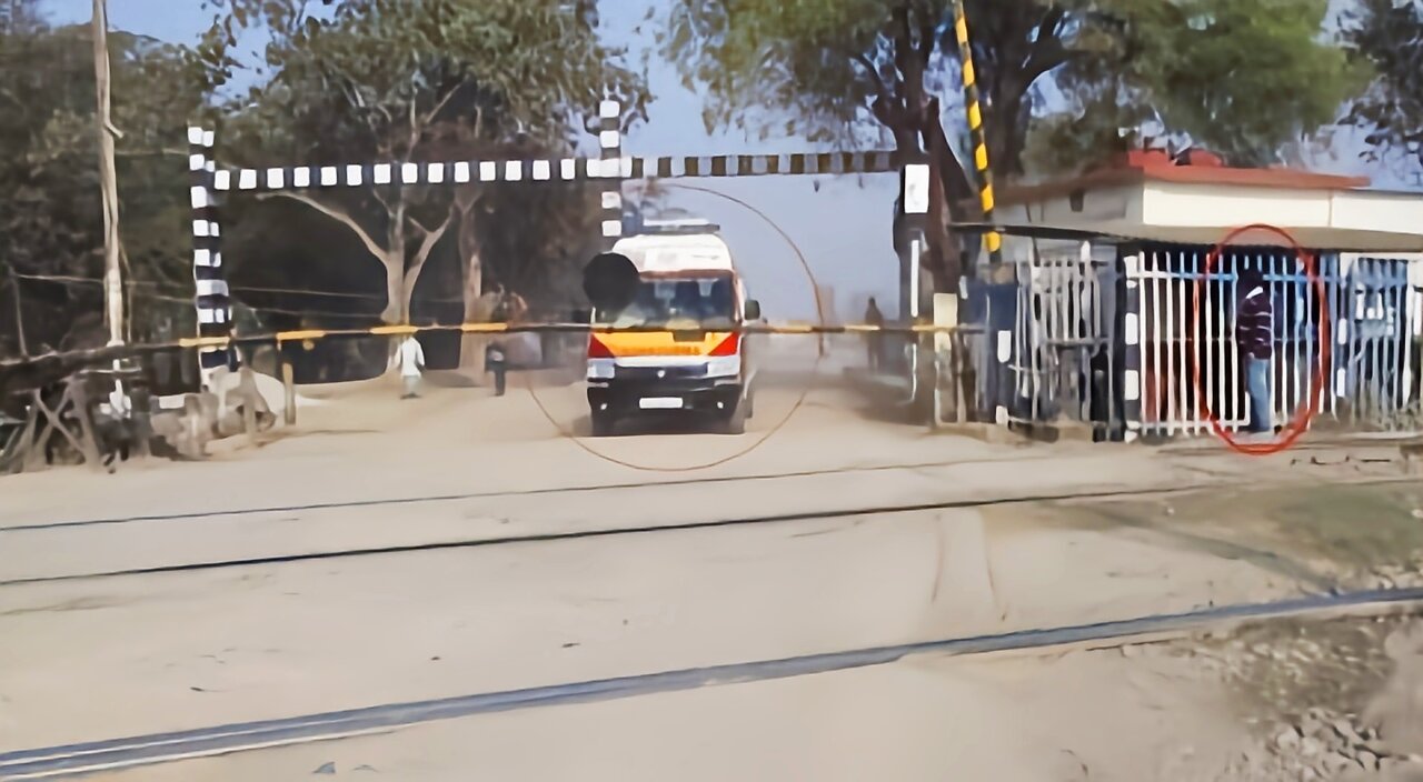 Gateman Reopens The Gate To Pass Ambulance With Serious Patient And Train Applied Brakes