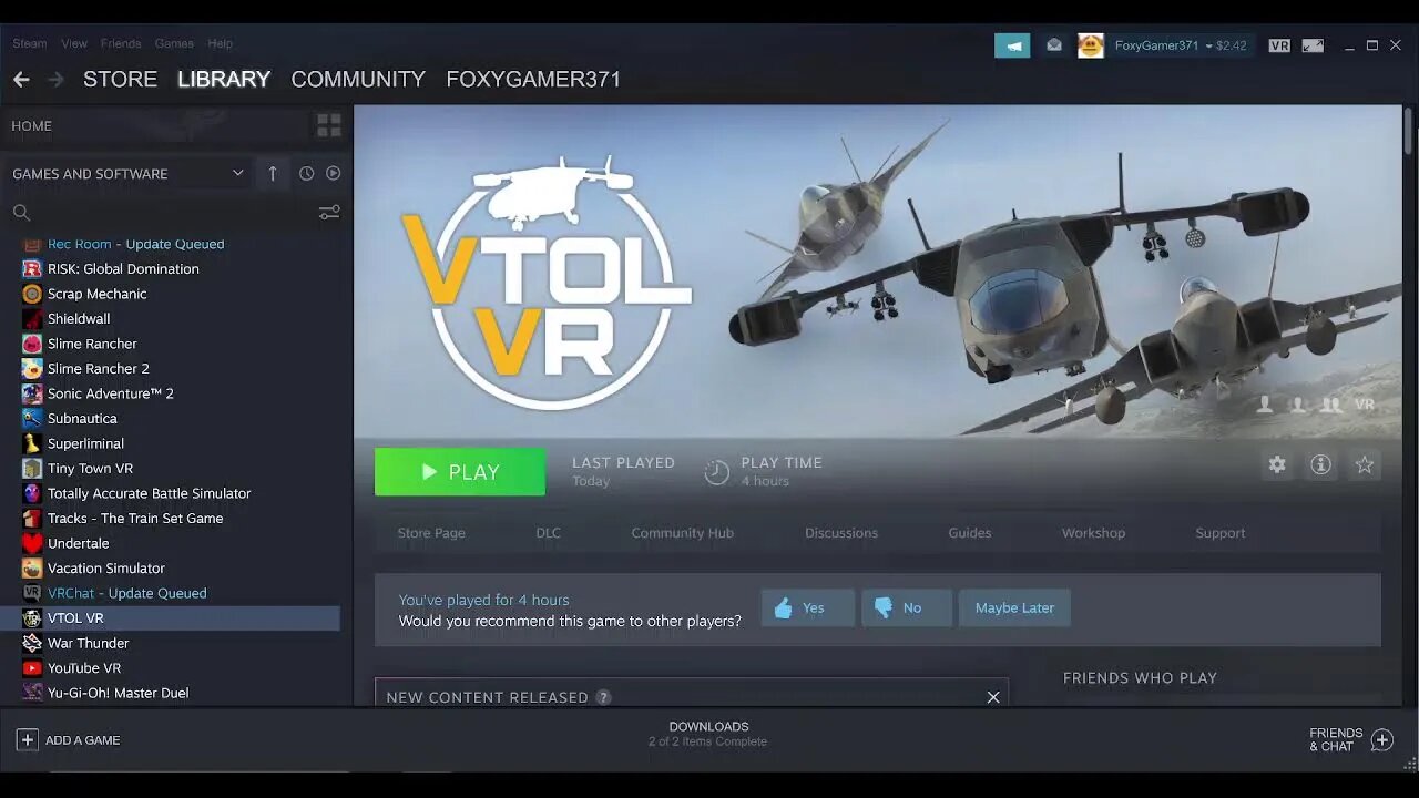 Playing VToL VR (200 sub special)