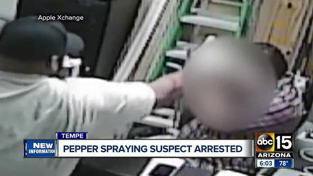 Pepper spraying suspect arrested