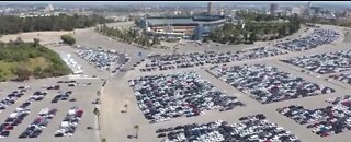 Thousands of unused rental cars at Dodger Stadium
