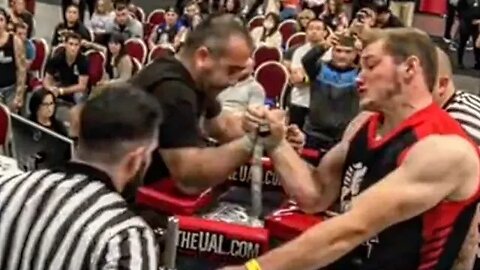 16 year old Jamie Barrett stuns the armwrestling world.