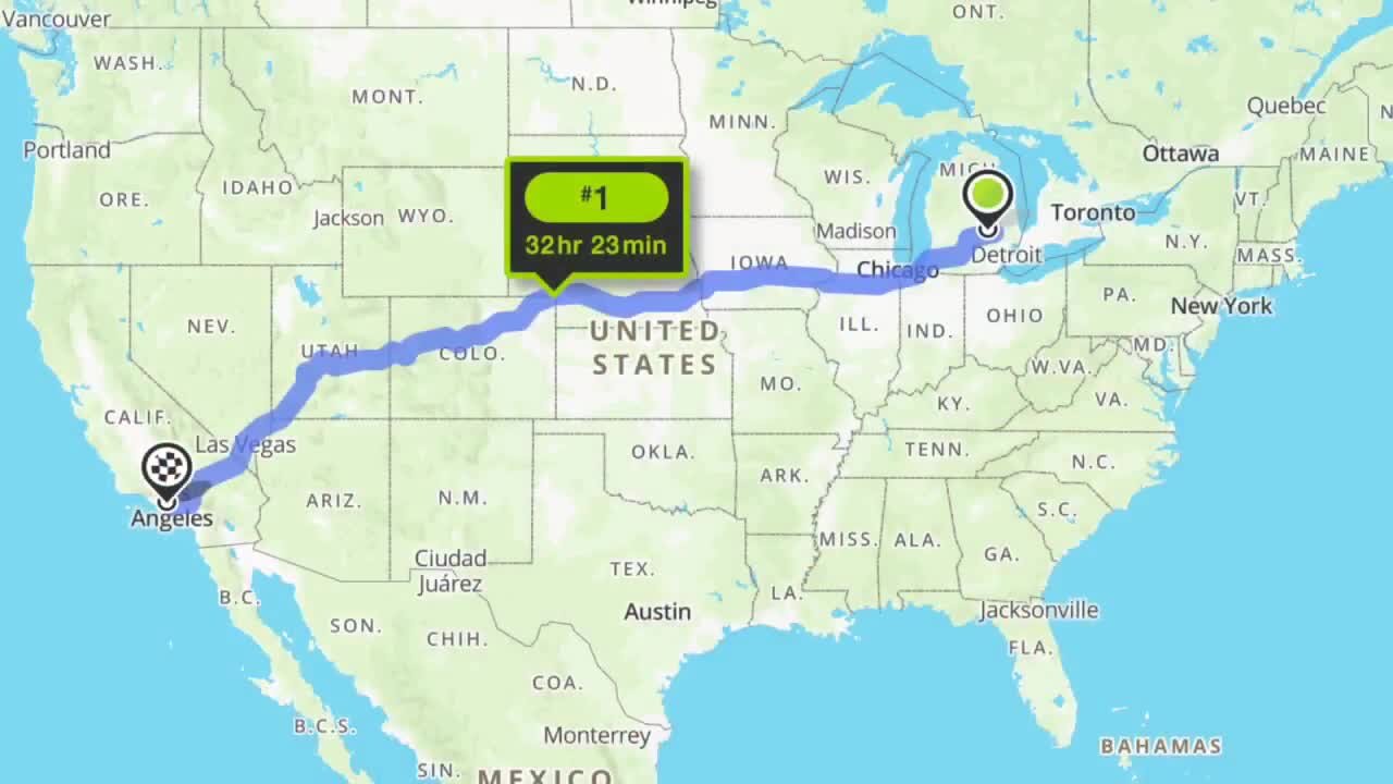 Her final destination is over 2,000 miles away. She'd have to walk at a blistering pace to get there, but getting there isn't exactly the point.