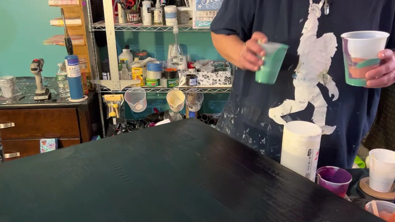 Painting a glass table top!