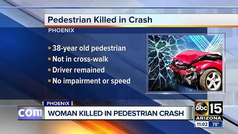 Woman hit, killed while crossing street in Phoenix on Thursday night