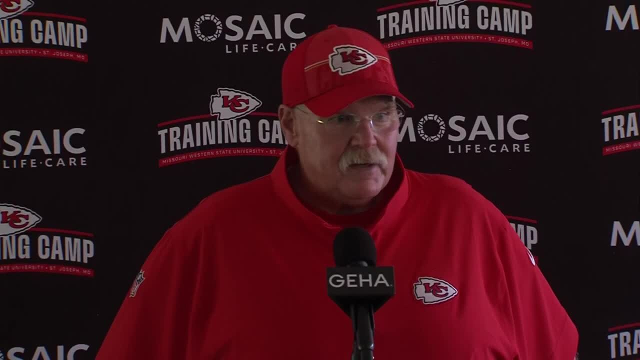 Andy Reid excited as Chiefs don pads at training camp