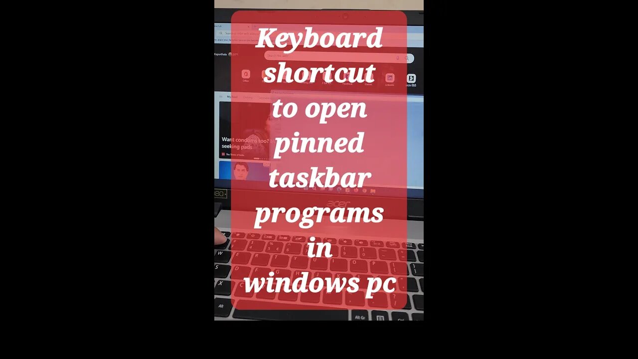 Keyboard shortcut to open pinned taskbar programs in windows pc #shorts #youtubeshorts